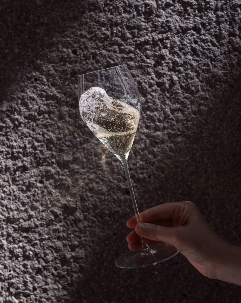 Glass of trentodoc